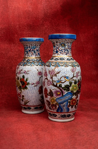 Pair of Oriental Cloisonne Vases