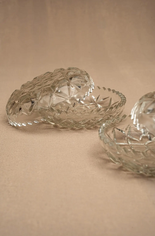 Saw Tooth Crystal Glass Jewelry/Candy Bowls