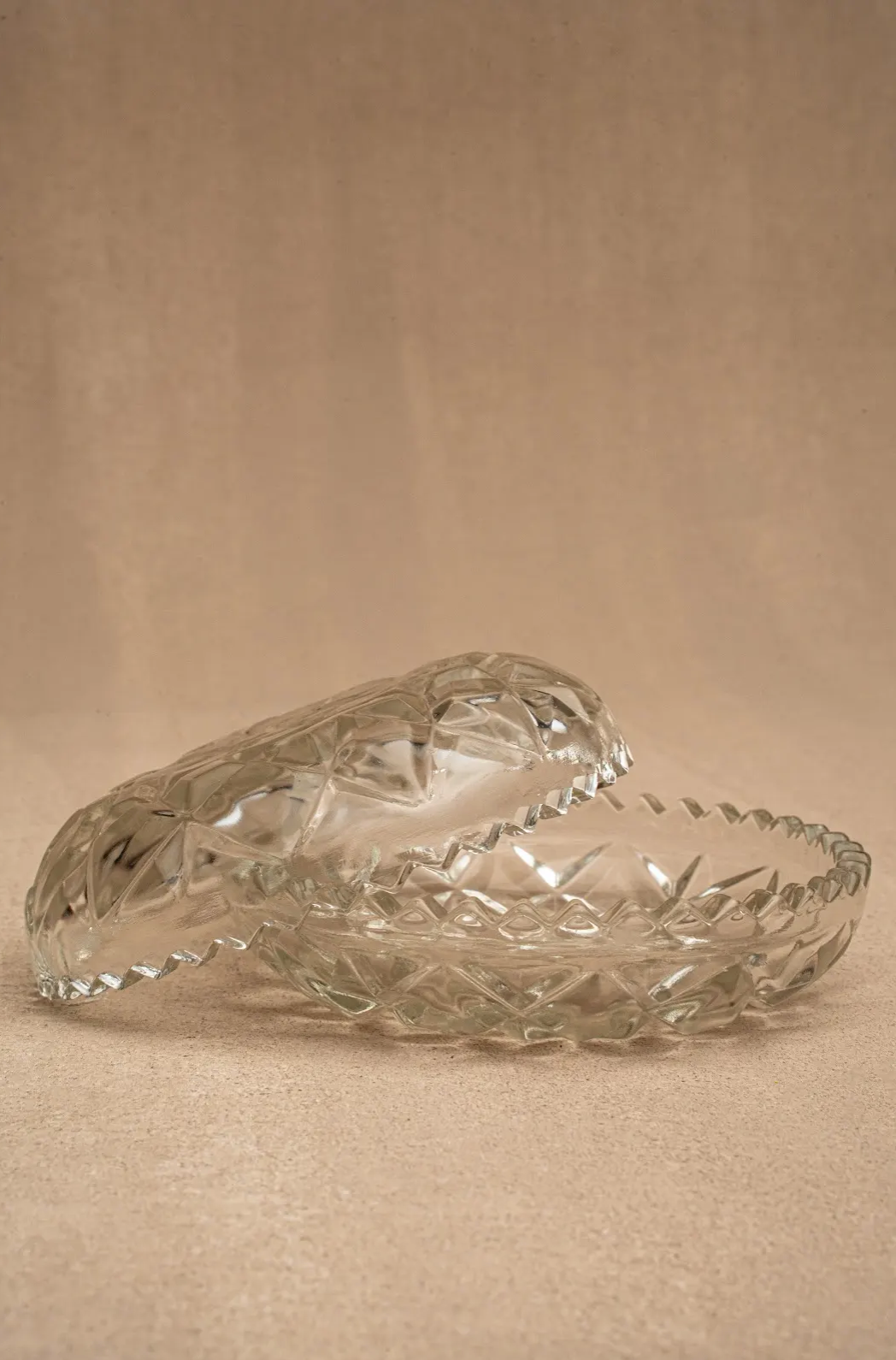 Saw Tooth Crystal Glass Jewelry/Candy Bowls