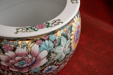 Late 19th Century Chinese Cache Pot Planter Bowl