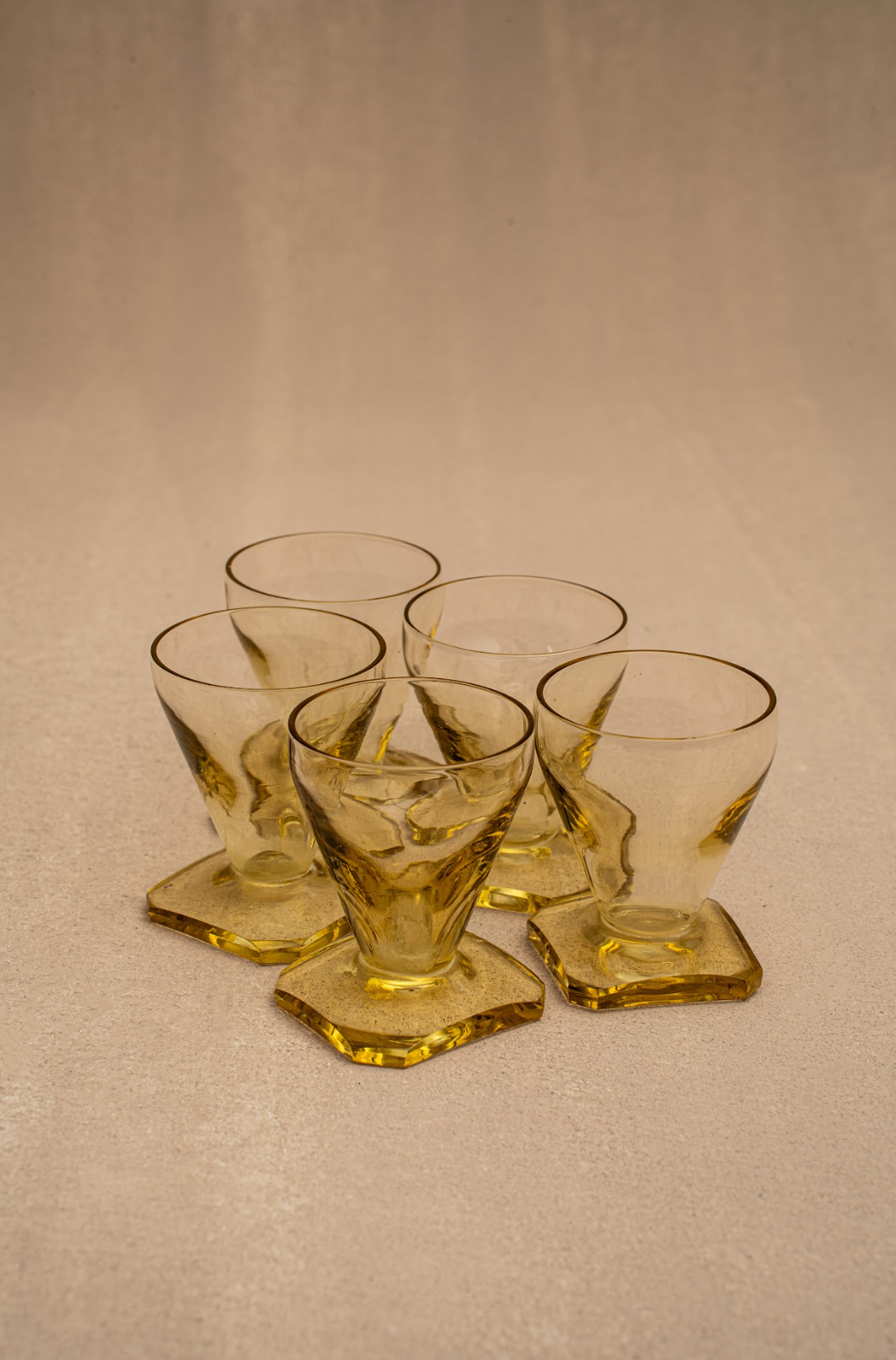 Streit Stolz Hosena Art Deco Yellow Glass Tumblers