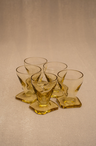 Streit Stolz Hosena Art Deco Yellow Glass Tumblers