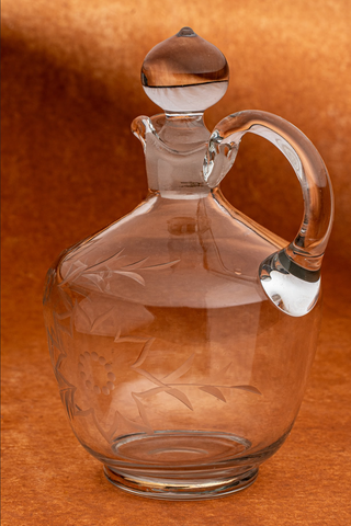 Victorian Engraved Glass Claret Decanter