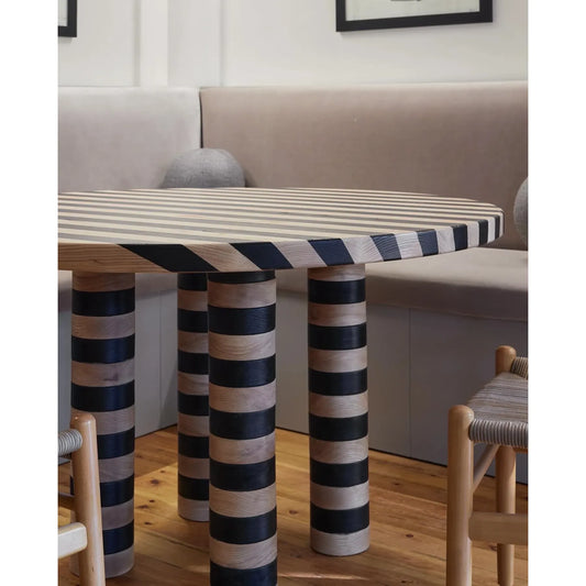 Striped Rounded Dining Table