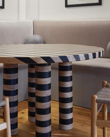 Striped Rounded Dining Table