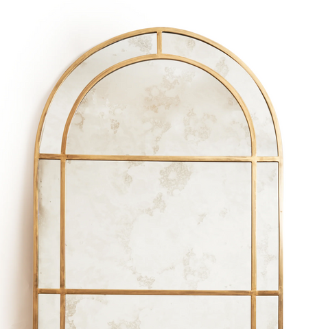 Antiqued Windowpane Mirror