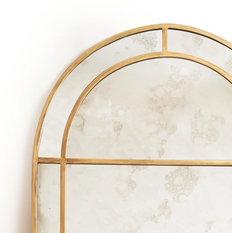 Antiqued Windowpane Mirror