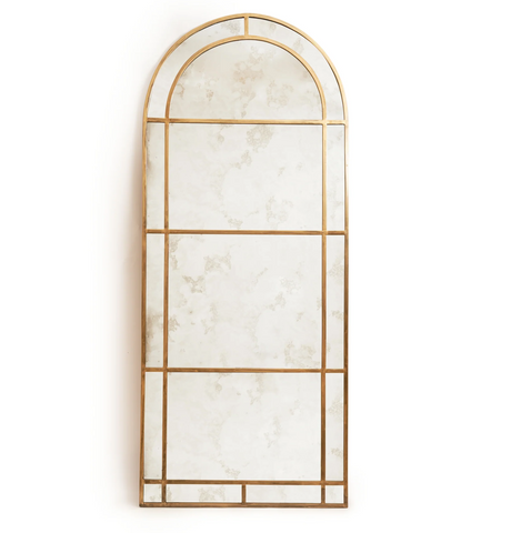 Antiqued Windowpane Mirror