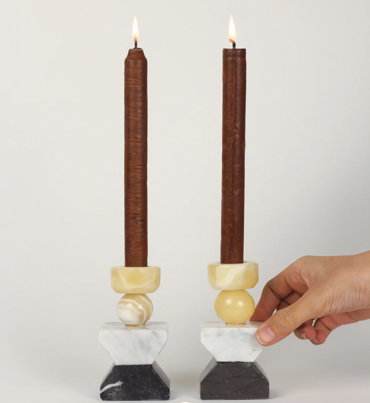 Arayes Marble Candleholder (Set of 2)