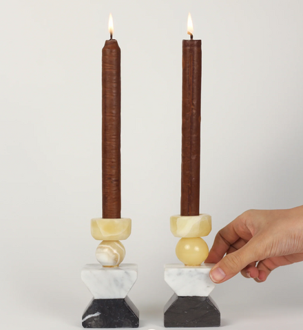 Arayes Marble Candleholder (Set of 2)