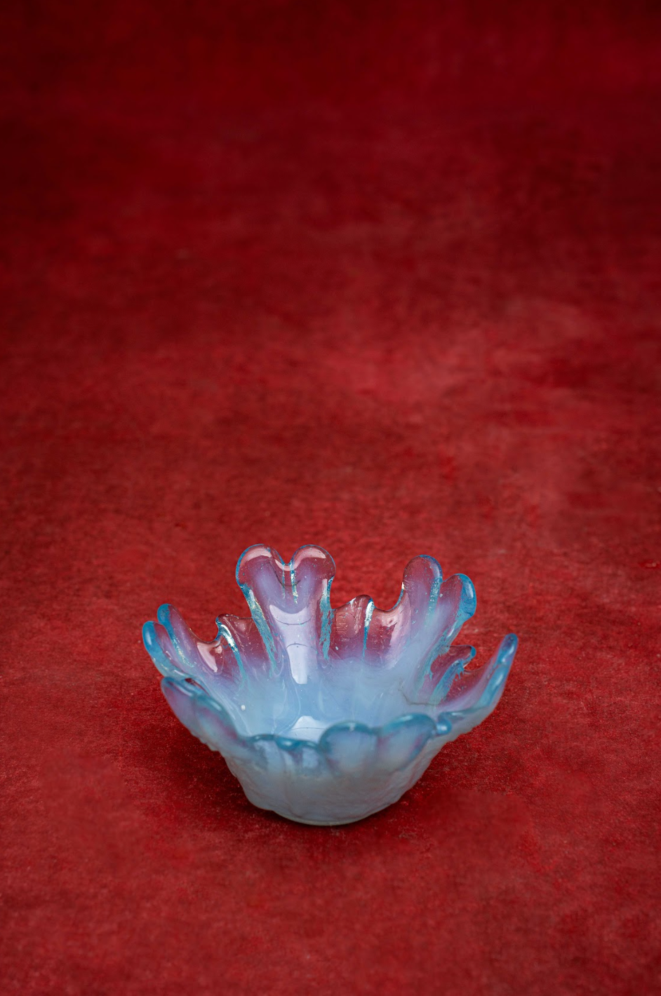 Art Glass Intricate Blue Bowl