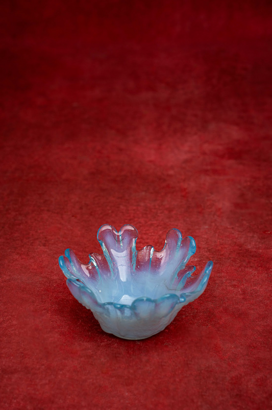 Art Glass Intricate Blue Bowl