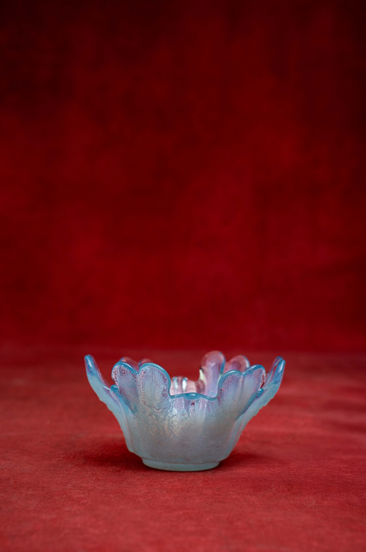 Art Glass Intricate Blue Bowl