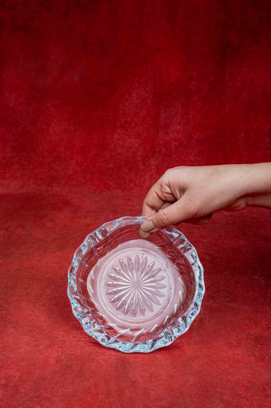 Clear Pressed Glass Circular Ashtray