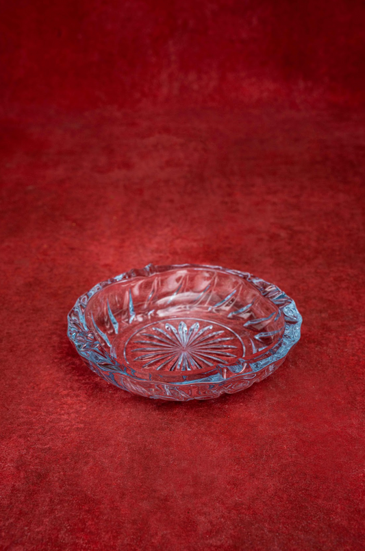 Clear Pressed Glass Circular Ashtray