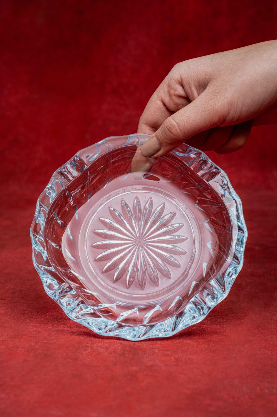 Clear Pressed Glass Circular Ashtray