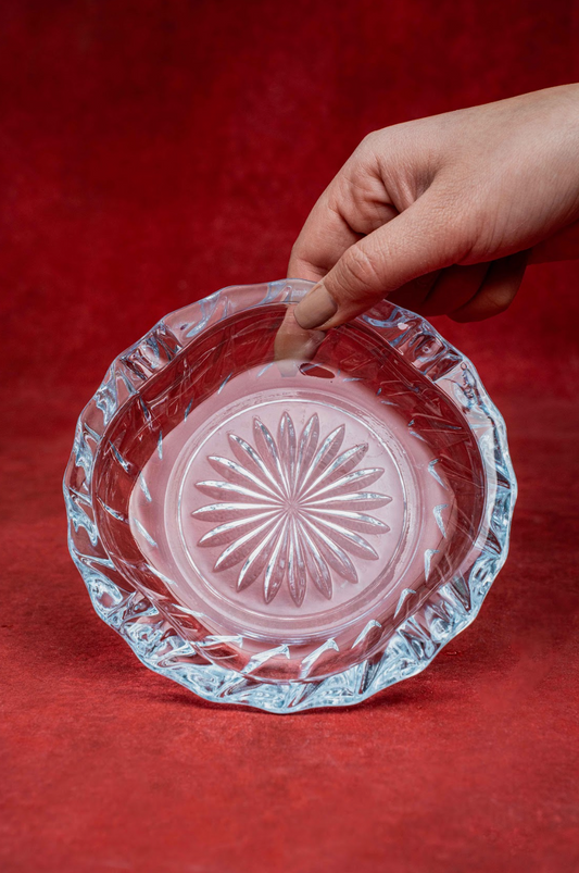 Clear Pressed Glass Circular Ashtray