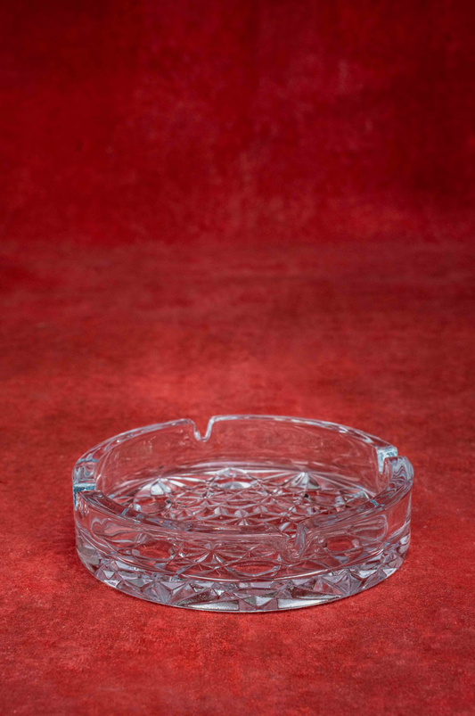 Heavy Pressed Glass Starburst Ashtray