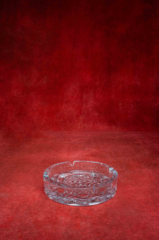 Heavy Pressed Glass Starburst Ashtray