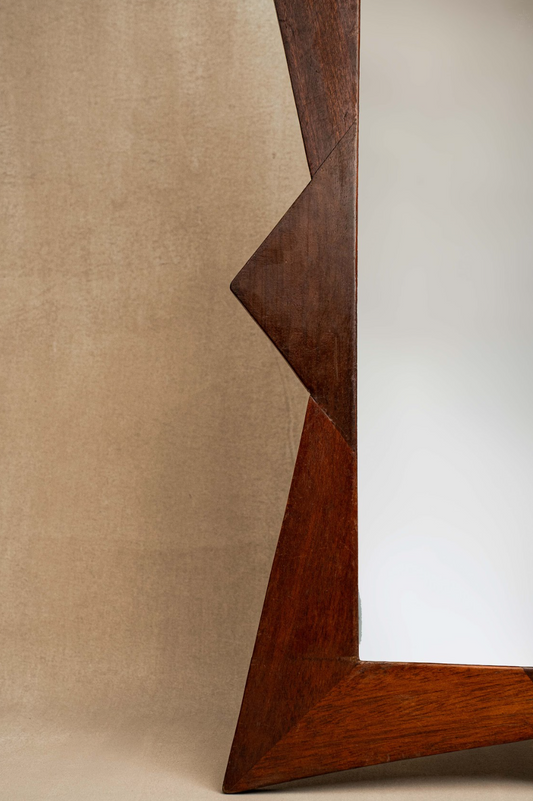Italian Mid-Century Modern Wood Mirror