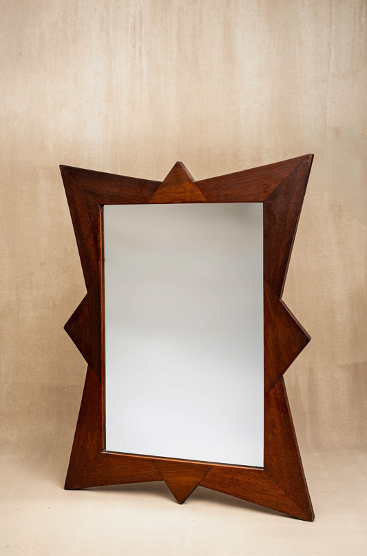 Italian Mid-Century Modern Wood Mirror
