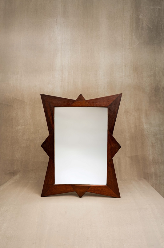 Italian Mid-Century Modern Wood Mirror