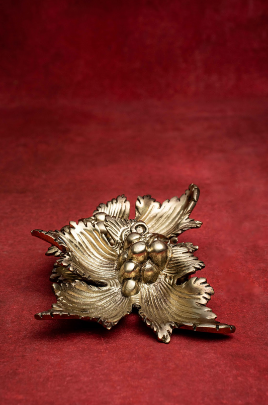 Solid Brass Trinket Grape Leave 60s Ashtrays
