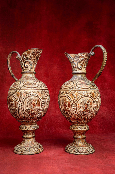 Set of two Antique Wilhelm Schiller & Son Pair of Jugs/Vases