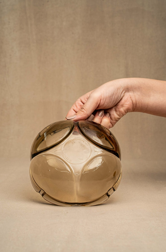 70s Space Age Retro Brown Glass Ashtray