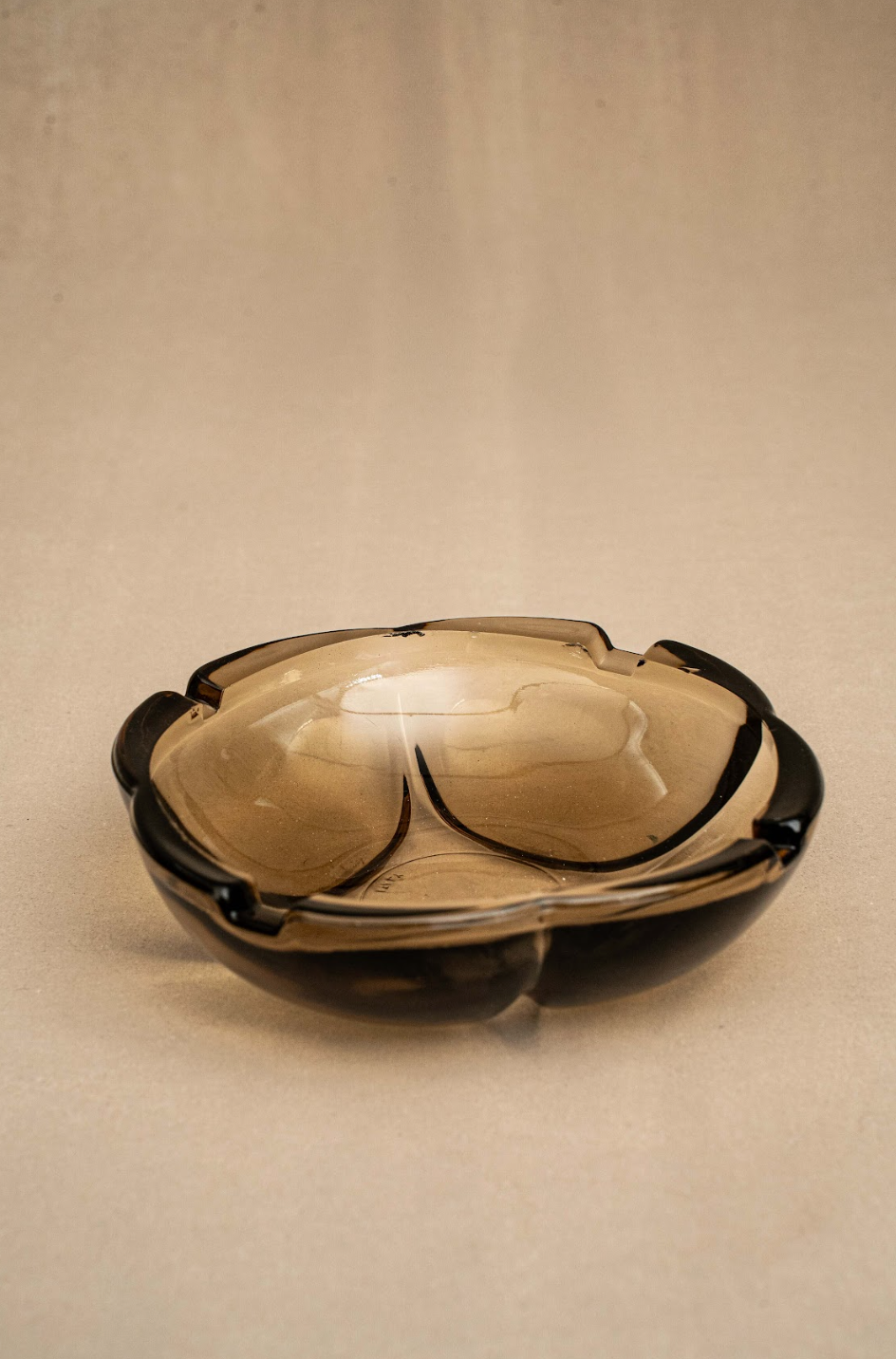70s Space Age Retro Brown Glass Ashtray