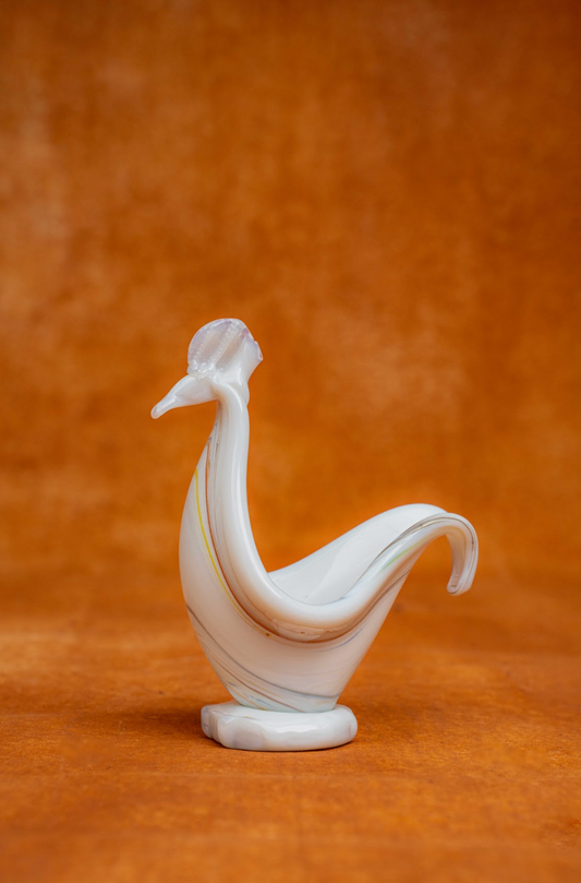 Signed Murano Art Glass Bird Vase