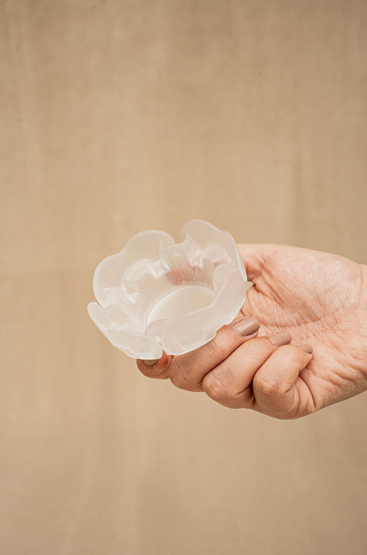 Flower Shape Frosty Glass Centerpiece