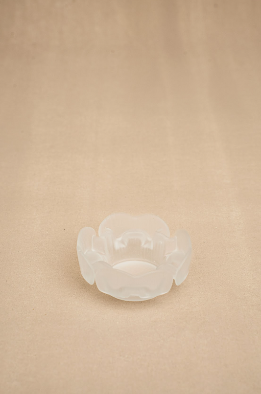 Flower Shape Frosty Glass Centerpiece