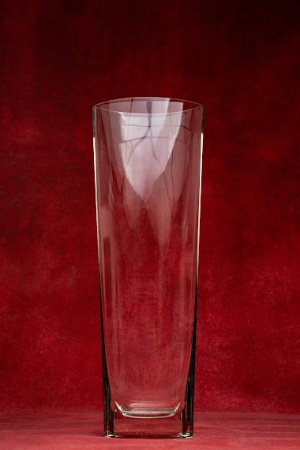 Handmade Clear Turkish Glass Conical Vase