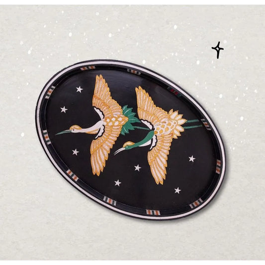 Golden Bird Oval Tray - Rofoof- The Mob Collective