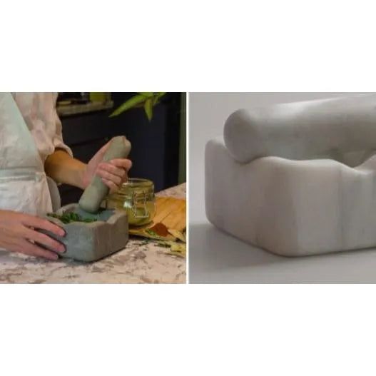 Square Mortar And Pestle - Cairo Stone Studio- The Mob Collective