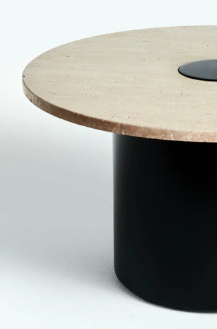 The Classic Travertine (Black Round Base)
