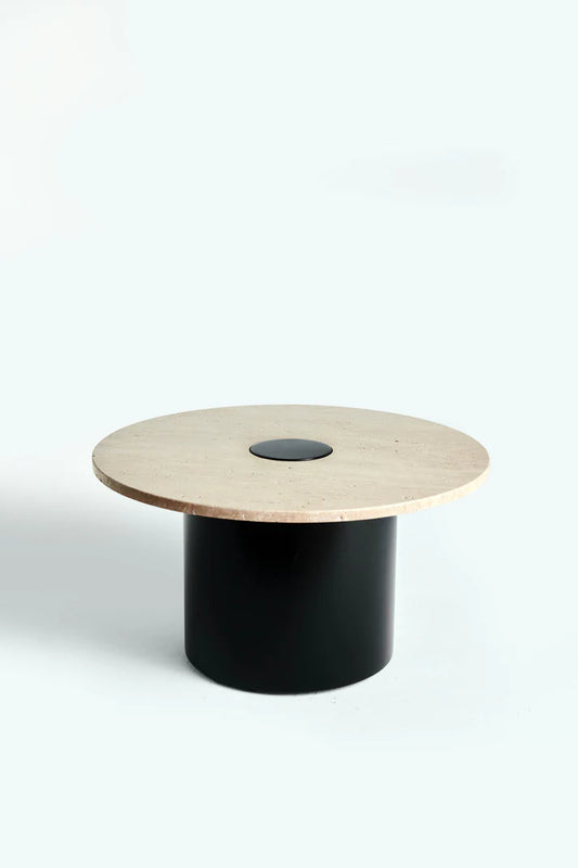 The Classic Travertine (2 Tables-Round & Cone Base)