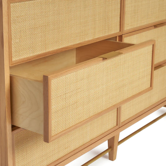 Cane and Oak Dresser
