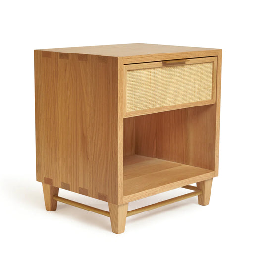 Cane and Oak Nightstand