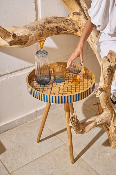 Navy Side Table