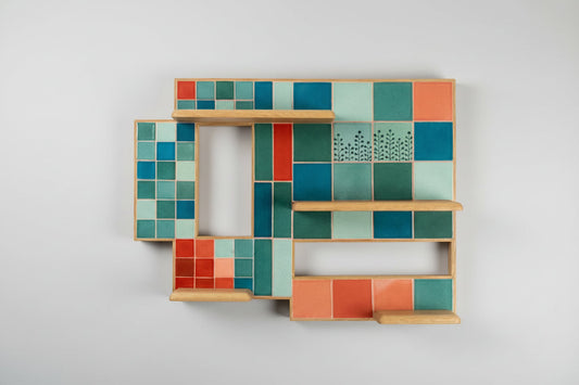 Pixel Tiles Shelf - Wall Art Organizer