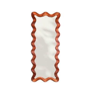 Teak Wave Mirror - Curated by Hana- The Mob Collective