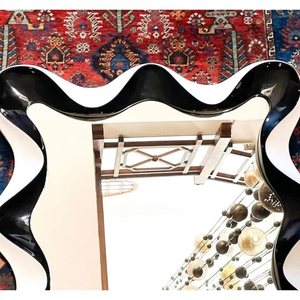 Teak Wave Mirror