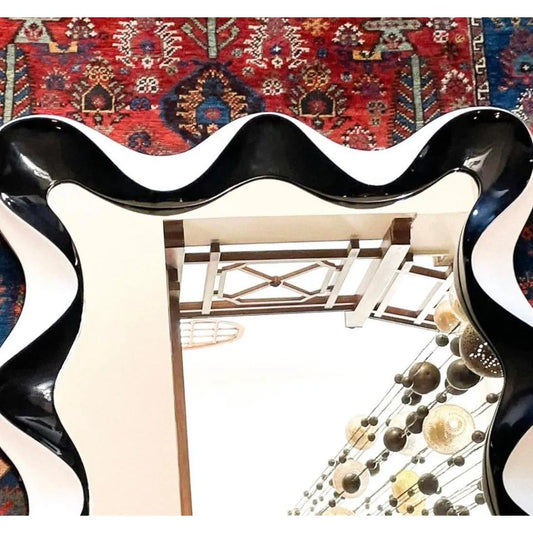 Teak Wave Mirror