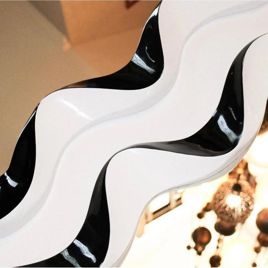 Teak Wave Mirror