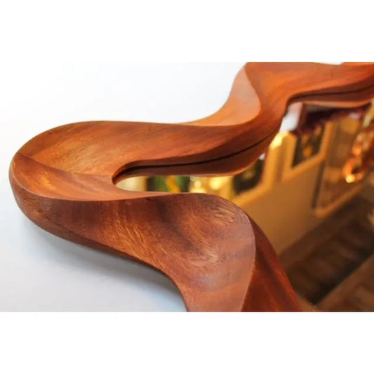 Teak Wave Mirror - Curated by Hana- The Mob Collective