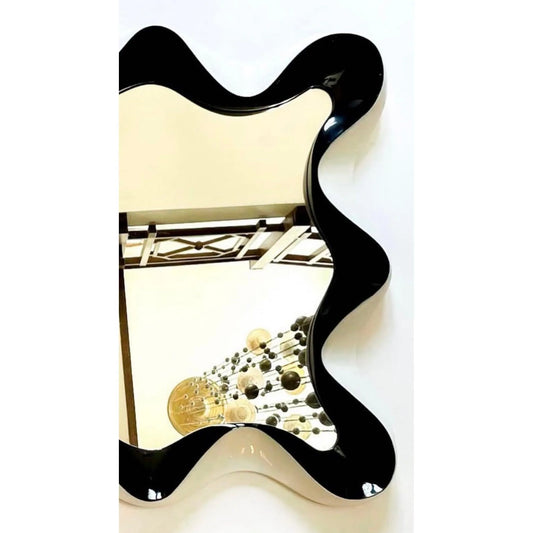 Teak Wave Mirror