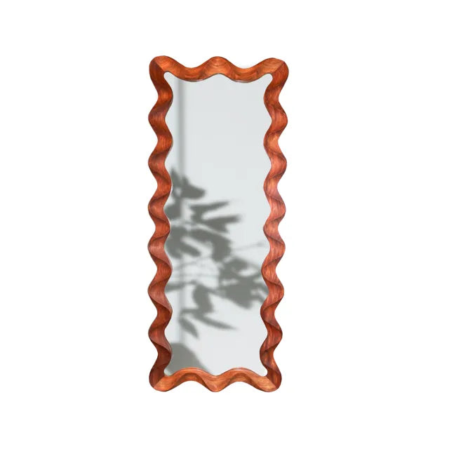 Teak Wave Mirror - Curated by Hana- The Mob Collective