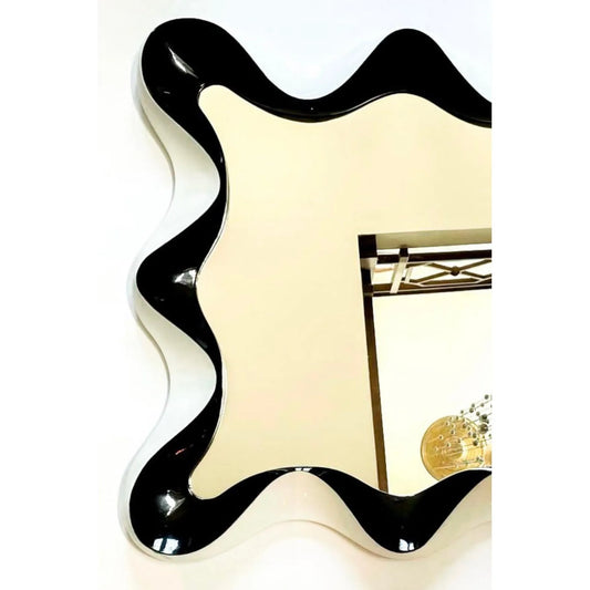 Teak Wave Mirror